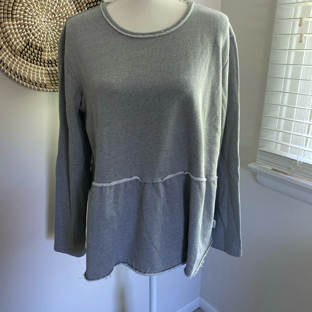 Upwest Peplum Sweatshirt Gray Medium